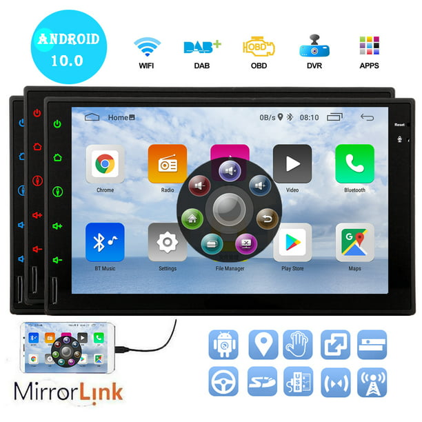 FM Radio Receiver ABSOSO Car Stereo Apple CarPlay Adjustable Touch Screen Mirror Link HD Backup Camera Dual USB AUX-in AM 9 inch Double Din Car Audio with Bluetooth SD 